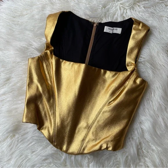 House of CB Karia Gold Crop Top - Picture 2 of 9